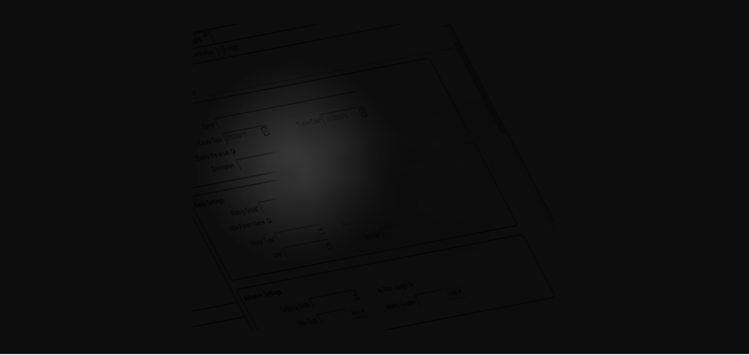 HP SNAP Studio — billing and charging management screens